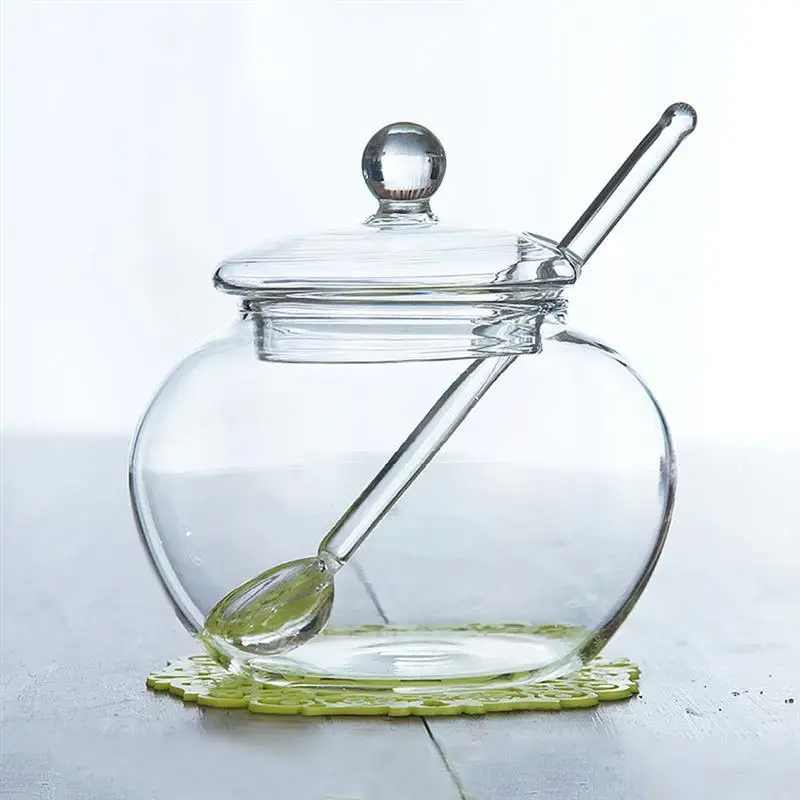 

4PCS Long Handle Glass Tea Spoons Tableware Clear Coffee Stirring Spoons Flatware for Home Kitchen Restaurant