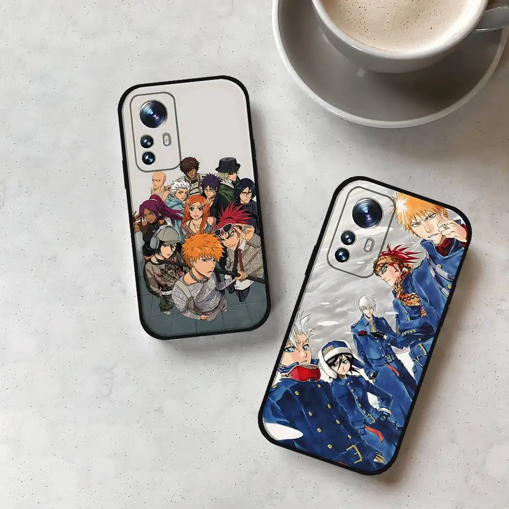 Фото Чехол для телефона с изображением аниме B-BLEACH для Xiaomi 11 12 Redmi Note 11 5G 8T 9A 9 10T Note 8 9 12SUltra, противоударный, тонкий, черный, чехол №4