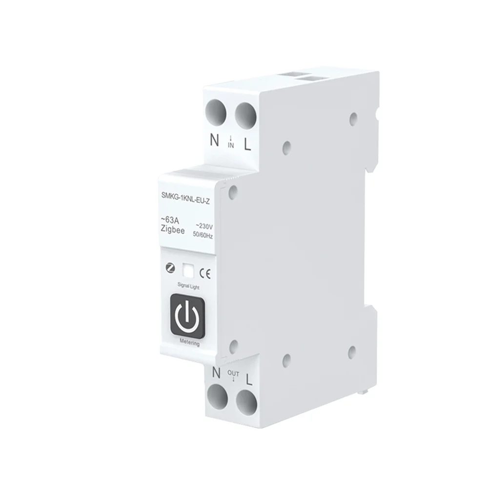 

1~5PCS TUYA ZigBee Smart Circuit Breaker With Metering 1P 63A DIN Rail For Smart Home Wireless Remote Control Switch By Smart