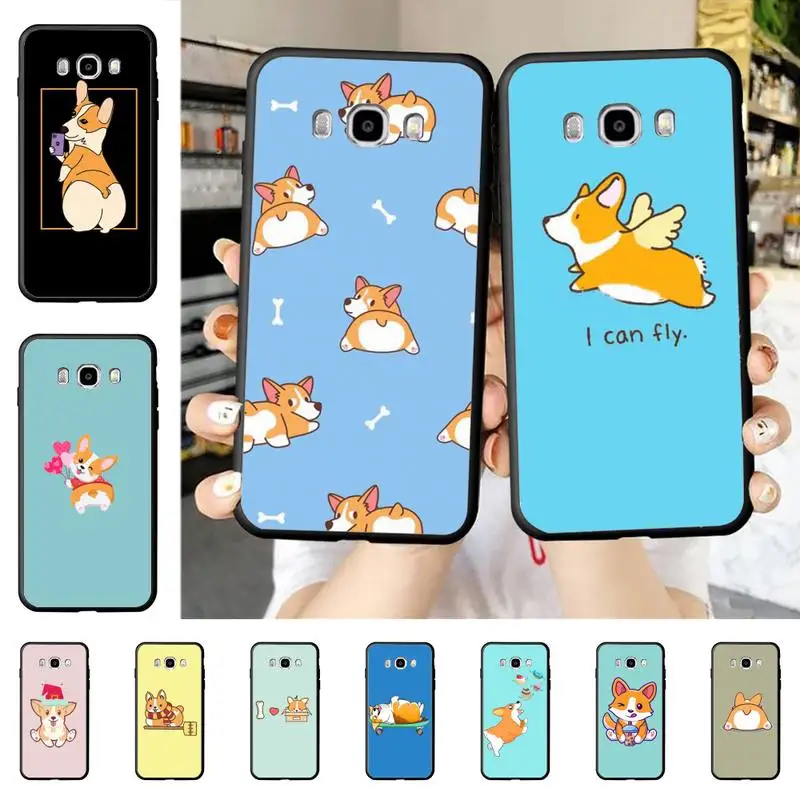 

Yinuoda Cartoon Corgi Dog Phone Case for Samsung J 2 3 4 5 6 7 8 prime plus 2018 2017 2016 core