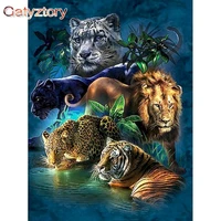 gatyztory 60x75cm diy paint by numbers handmade paintings on number forest animals diy craft picture by numbers for home decors