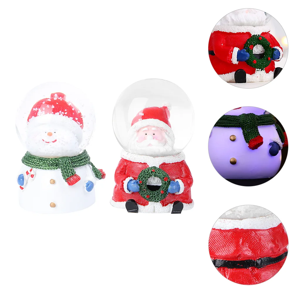 

2pcs Glass Crystal Desktop Ornament Christmas Gift Tabletop Adornment