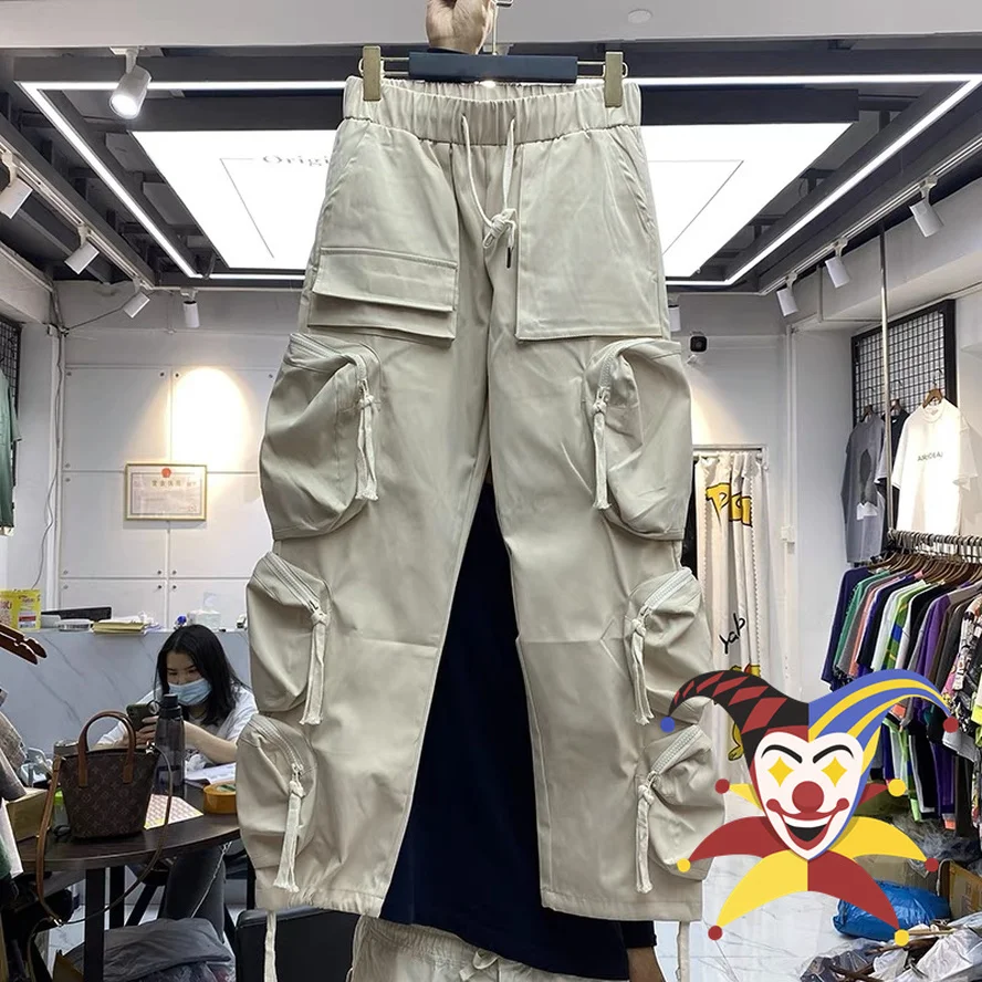 

Travis Scott Cactus Jack Whoisjacov Pocket Cargo Pants Men Women Top Quality Joggers Drawstring Sweatpants Trousers
