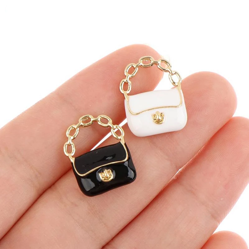 

Metal 3D Bag Model Fashion Shopping Handbag Shoulder Bags Dollhouse Miniature Decor Ornaments DIY Accessories