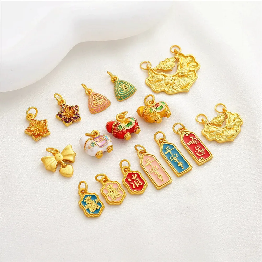 Матовое золото 18 карат подвесной колокольчик Бабочка задняя часть облако