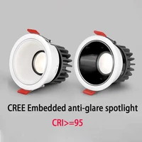 cree led spotlight ac85 265v 5w 7w 10w 12w 15w cree cob leds black and white spotlight high quality with 3 years warranties