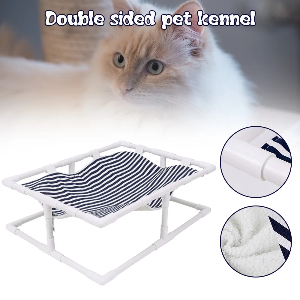 

Pet Marching Bed Double Sided Available Breathable Washable Pet Kennel Detachable Heightened Canvas+Lamb Fleece Sturdy JDH88
