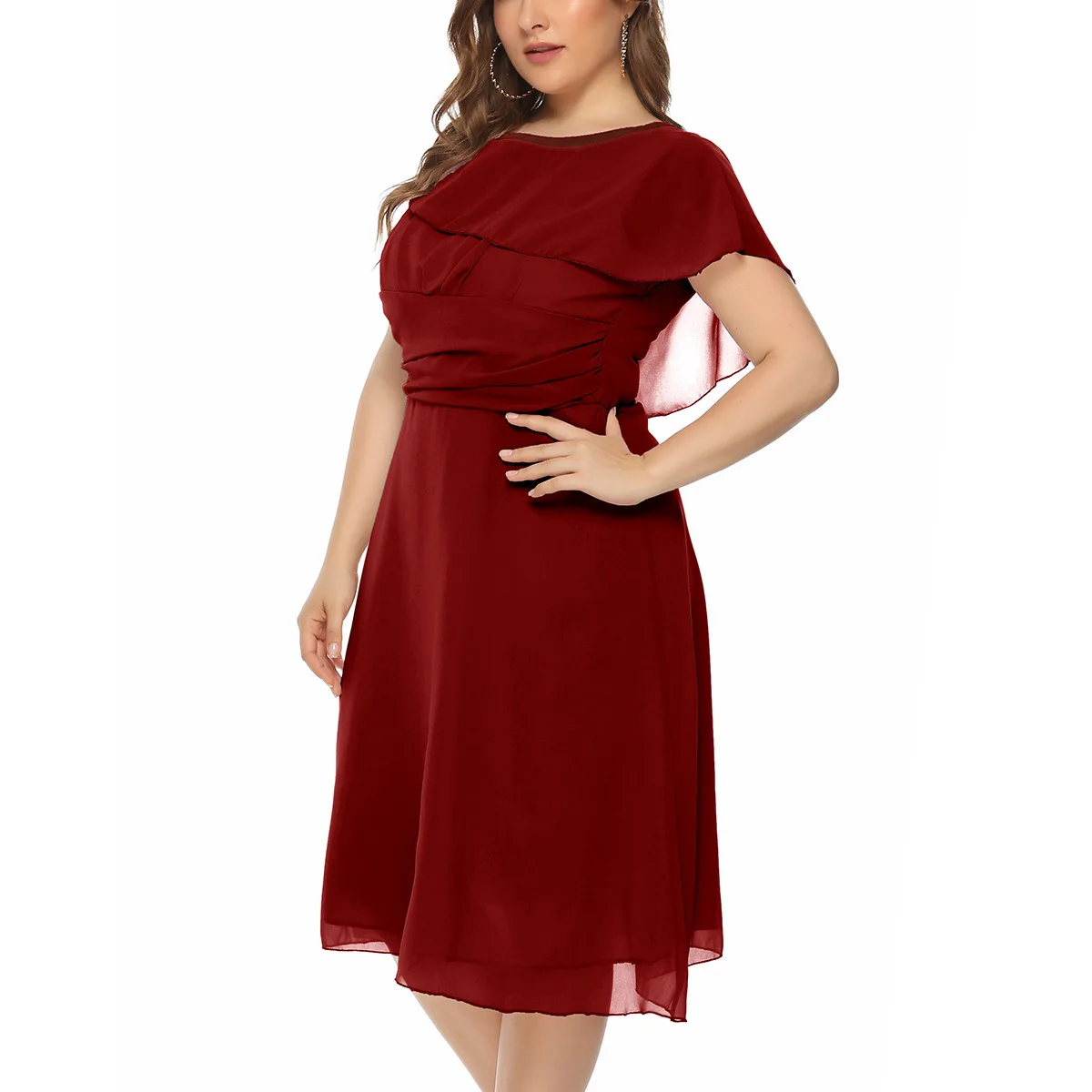 

2022 New Chiffon Dress Women's Waist Closing Temperament Fashion Off Shoulder Dress Long Dress Elegant Evening Dress Clothing