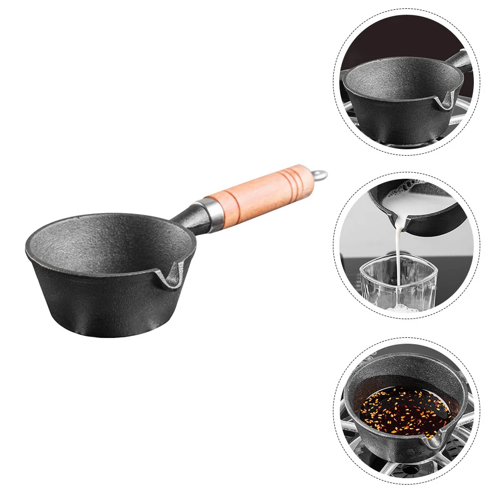 

Pan Pot Sauce Frying Saucepan Iron Warmer Melting Butter Cooking Pans Spout Metal Pancake Mini Deep Egg Multipurpose Oil Pour