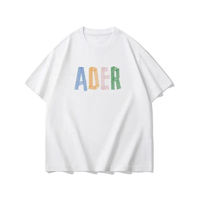 

ADER ERROR Rainbow High Street Korean casual sports short sleeve T-shirt for men and women couples loose pure cotton
