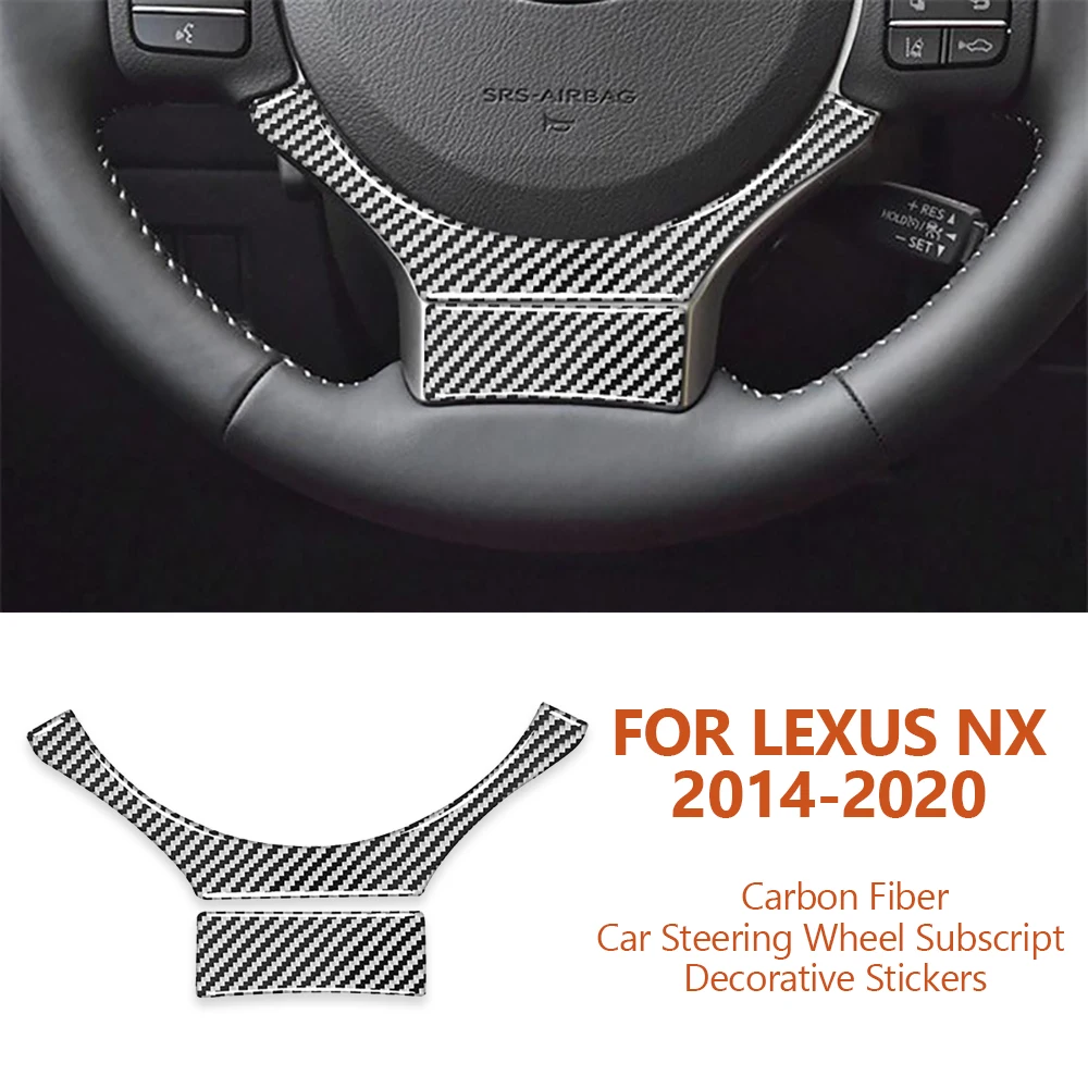 

For Lexus NX 200 200t 300h IS250 2014-2020 Carbon Fiber Car Steering Wheel Subscript Decorative Stickers Auto Inter Accessories