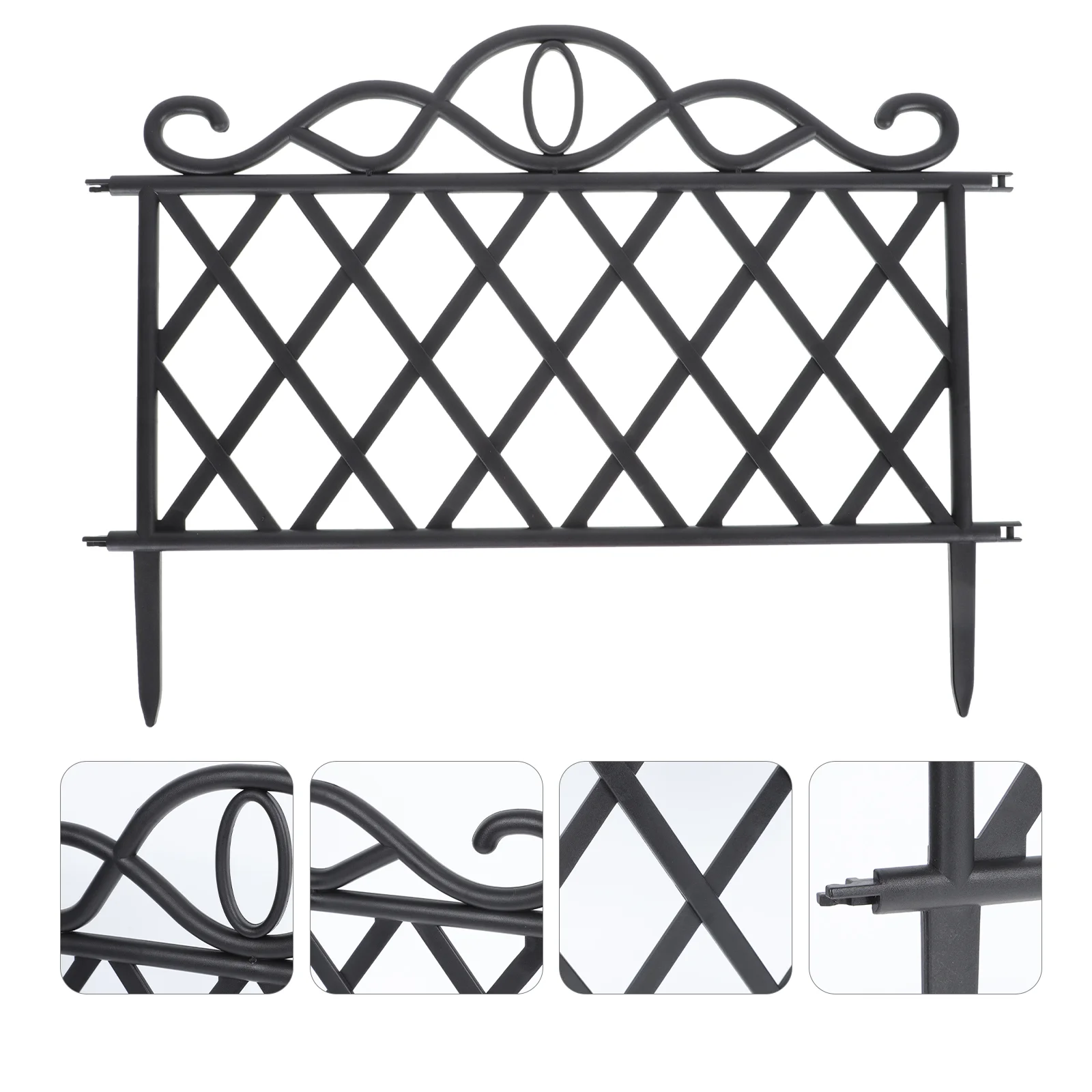 

Fence Garden Picket Border Panels Adornment Decor Patio Fences Section Edging Black Decorative