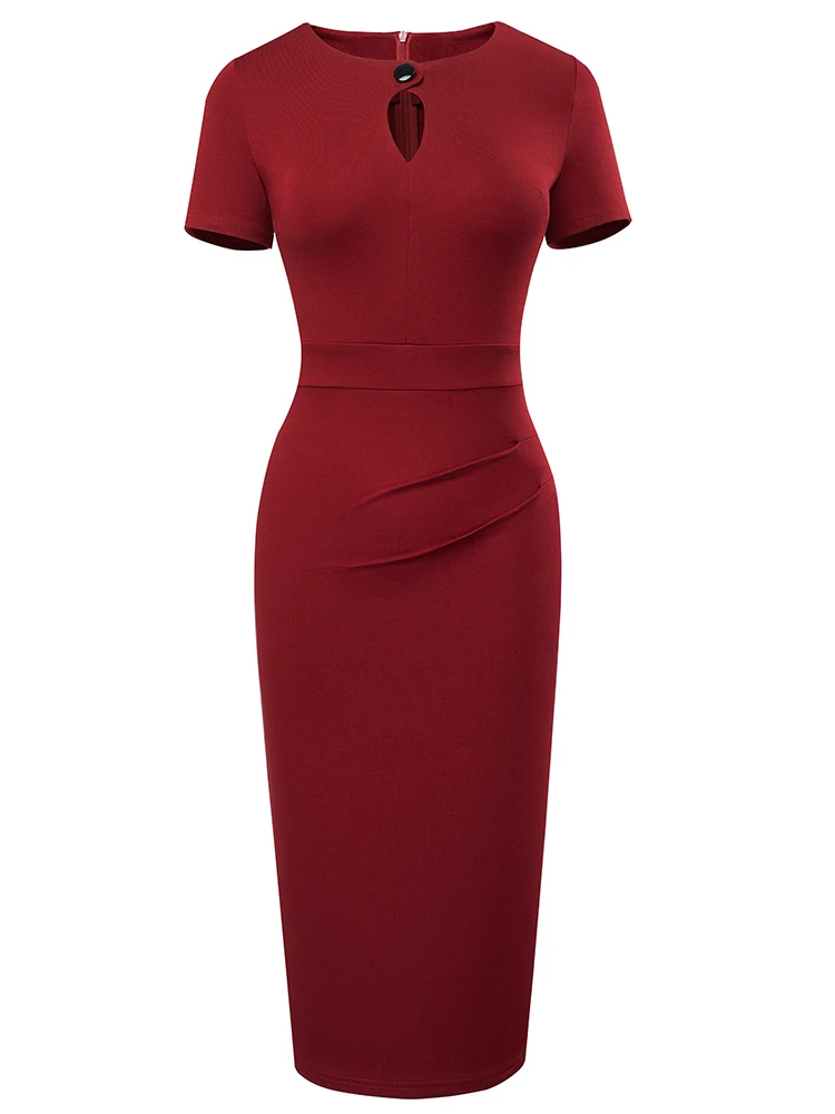 Женское винтажное платье Nice-Forever элегантное облегающее для работы в офисе btyB653