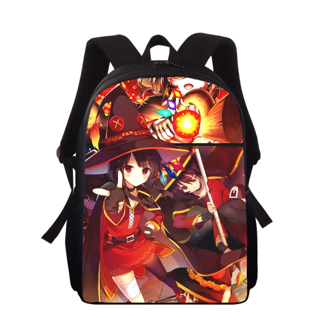 Konosuba Megumin cute Anime 15” 3D Print Kids Backpack Primary School Bags for Boys Girls Back Pack Students School Book Bags