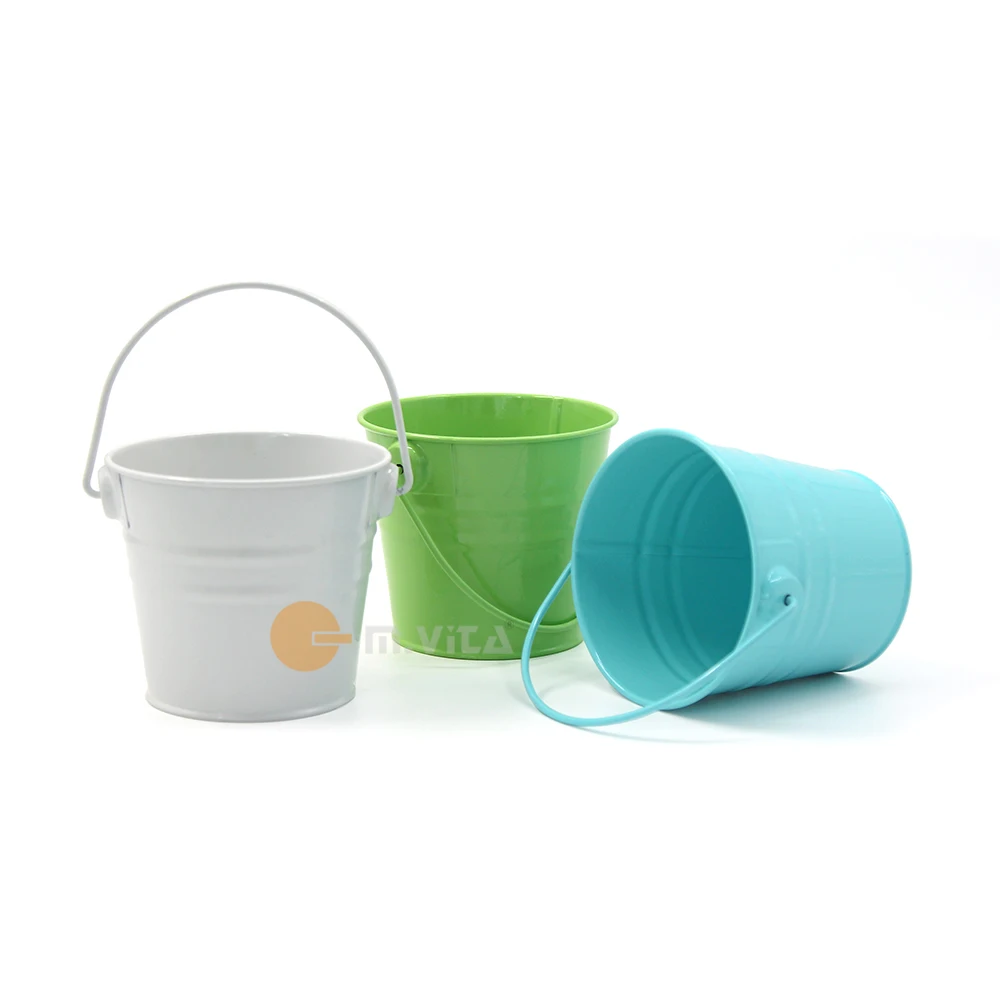 Высокое небольшое металлическое ведро 3 54 дюйма цвета на выбор