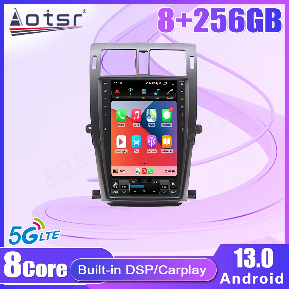 13 6 Tesla Style экран авто Qualcomm 665 Android для Toyota Crown 2010-2014 автомобильное радио Carplay