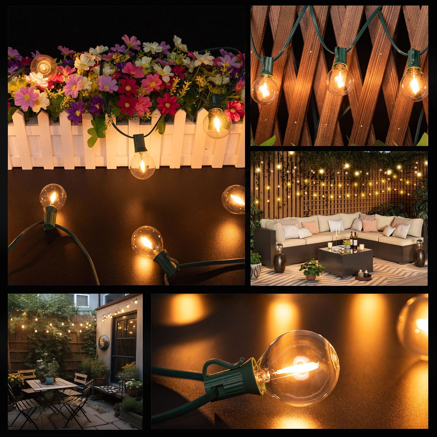 Водонепроницаемая уличная светодиодная гирлянда G40 ЕС 220 В США 110 с теплым белым