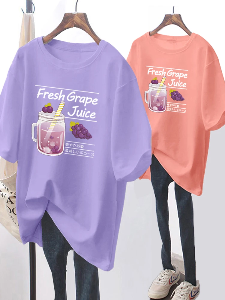 Женская футболка с коротким рукавом и принтом летняя свободная большого размера