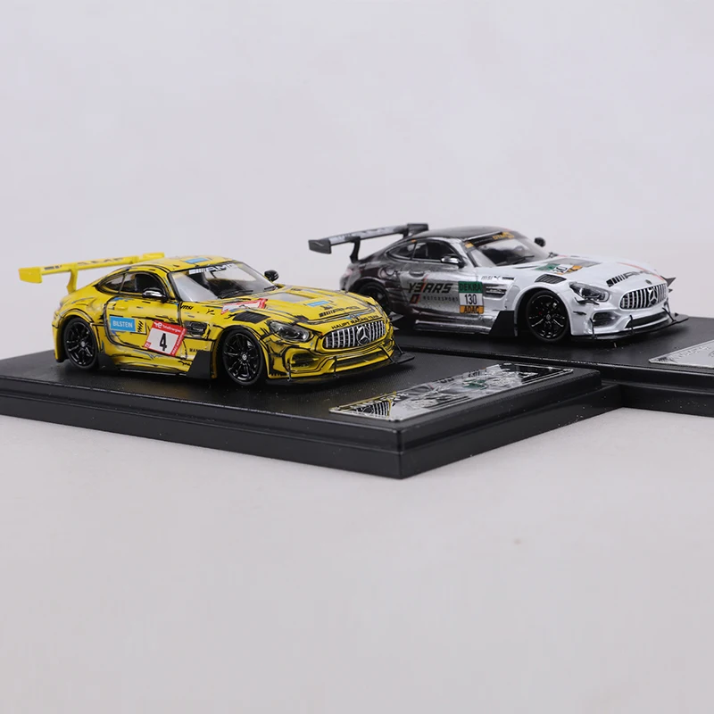 Фото Модель RM 1:64 AMG GTS, гоночная расцветка DTM Нюрбургринг, литая под давлением, коллекционная модель автомобиля, игрушка, предмет для демонстрации №3