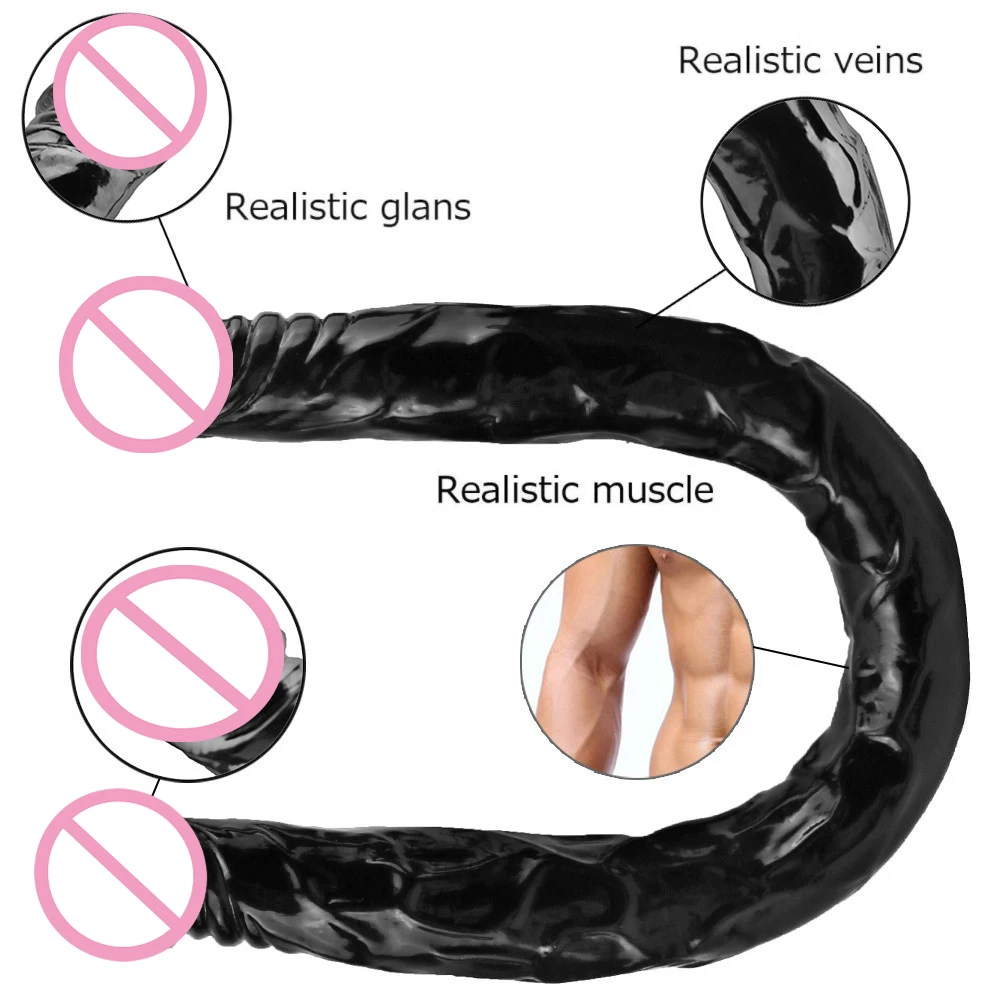 Супер длинный U-образный желеобразный двойной фаллоимитатор Вагинальный