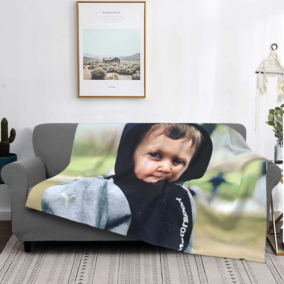 

Hasbulla Magomedov Blankets Fleece Plush vintage cool russian dwarf Portable Lightweight Throw Blankets for Bed Car Plush Thin