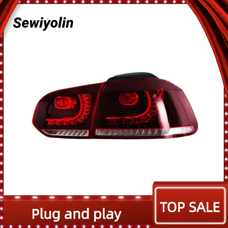 

For Volkswagen Golf 6 MK6 GTI R 2008-2013 Car Accessories Taillights Red LED Sequential L+R DRL Signal Plug And Play