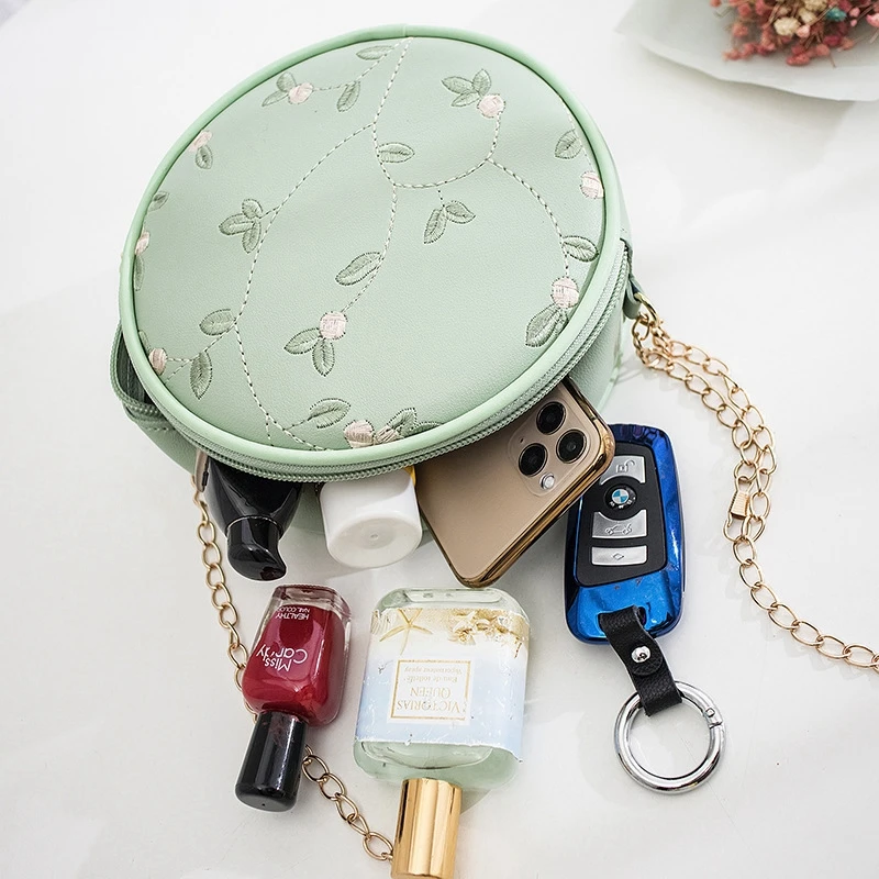 Fashion Chain Crossbody mini bag girls small Shoulder Bag Lipstick Storage Bag Cute Round Messenger Bag