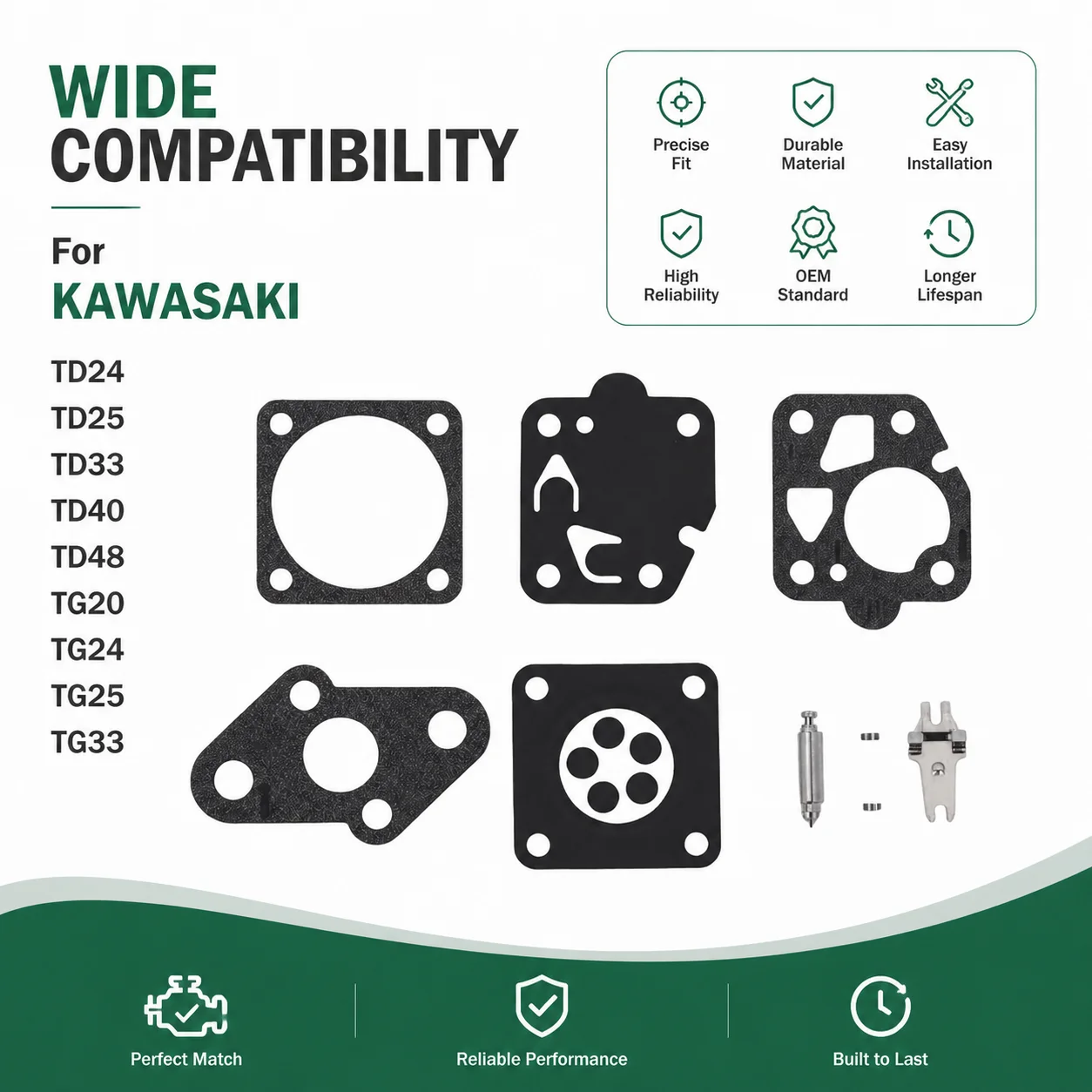 Фото Мембрана карбюратора для KAWASAKI TD24 TD25 TD33 TD40 TD48 TG20 TG24 TG25 TG33, совместимые запасные части для садового инструмента №3