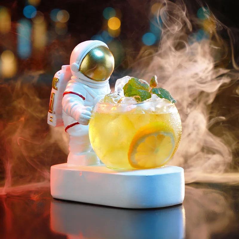 

Светящиеся коктейльные бокалы с астронавтом, персонализированный декор для бара, светящийся смешанный бокал для вина, молекулярная курительная специальная глина