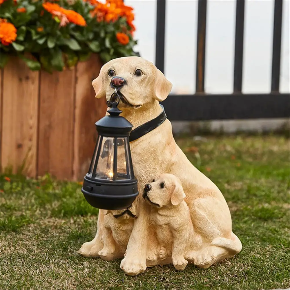 

Wind Lamp Realistic Windproof Waterproof Puppy Ornaments Free Disassembly Outdoor Lighting Yard Landscape Lamp Energy Saving