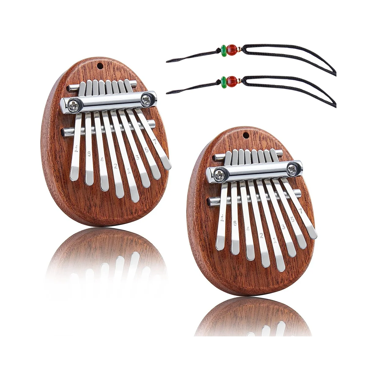 

2 Pack Mini 8 Key Kalimba Thumb Piano Gifts for Kids Beginners Music Lovers Players, Cute Instrument,Finger Piano