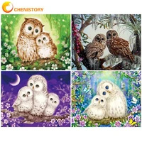 chenistory oil painting by numbers handpainted decorative paintings owls number painting for adults personalized gift