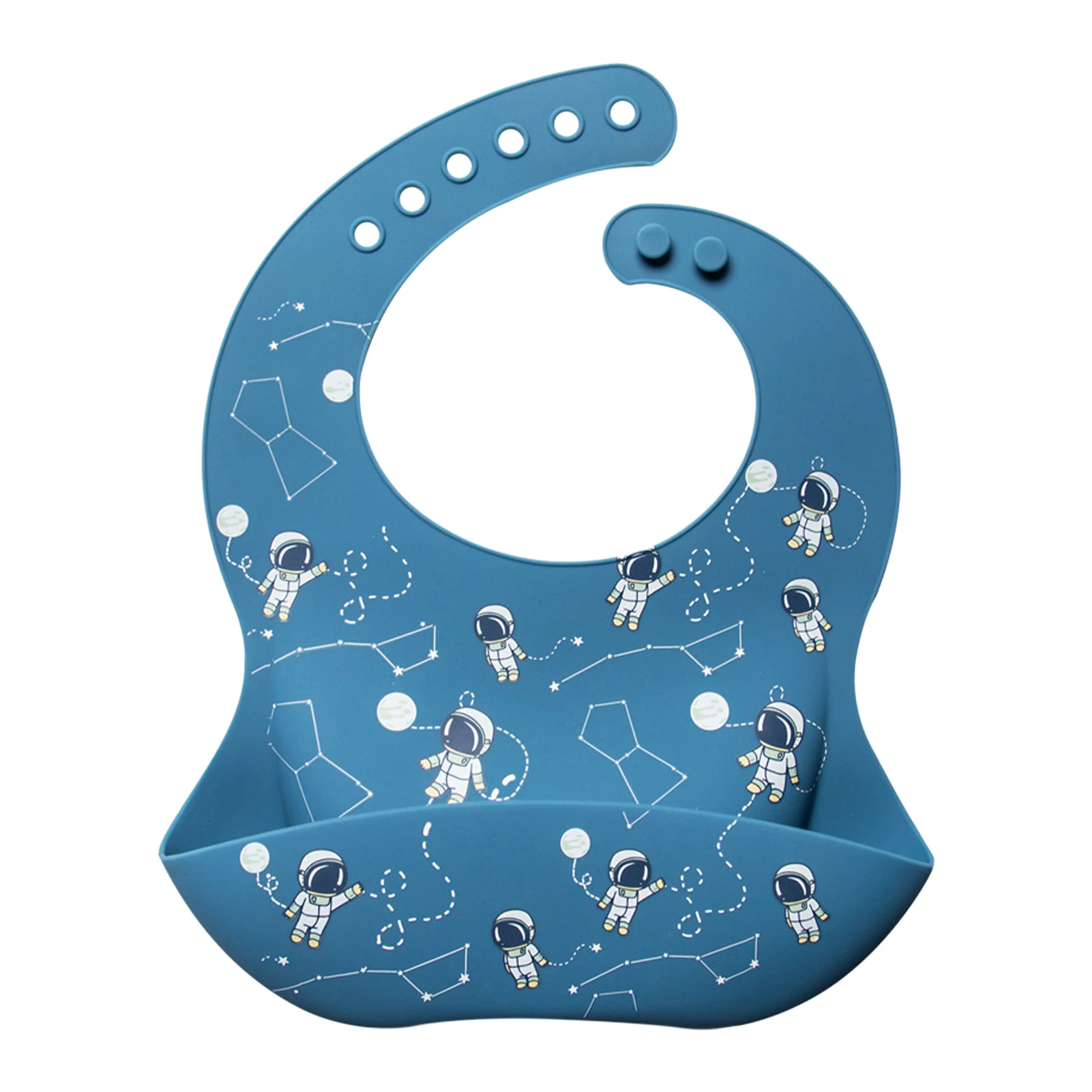 

Silicone Waterproof Home Weaning Baby Bib Toddler Cute Feeding Accessories With Food Catcher Easy Clean Drooling Adjustable Size