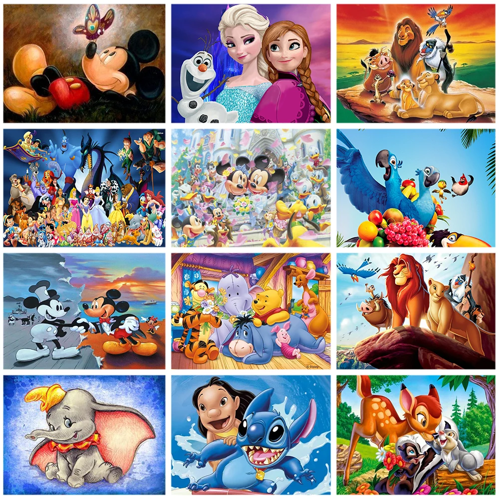 

Набор для алмазной живописи с изображением животных из мультфильма Disney 5D, вышивка крестиком, Микки Маус Винни-Пух Стразы, мозаичный Декор