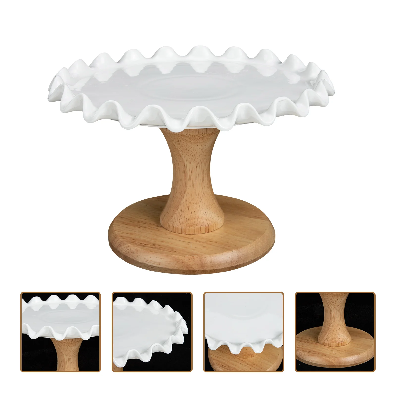 

Ceramic Fruit Plate Practical Food Serving Plate High Base Snack Storage Plate