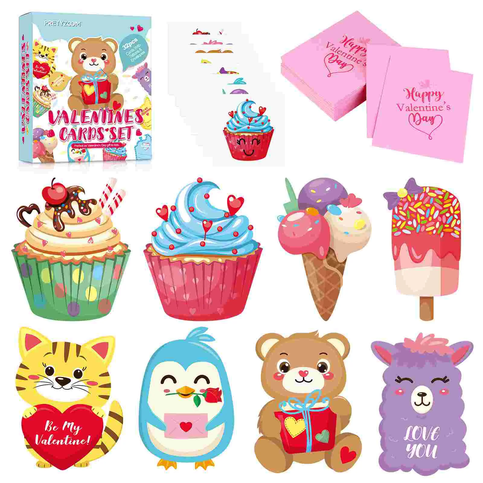 

Classroom Valentines Cards Kids Valentines Cards Valentines Cards Set Lovely Valentine's Day Cards for Kids
