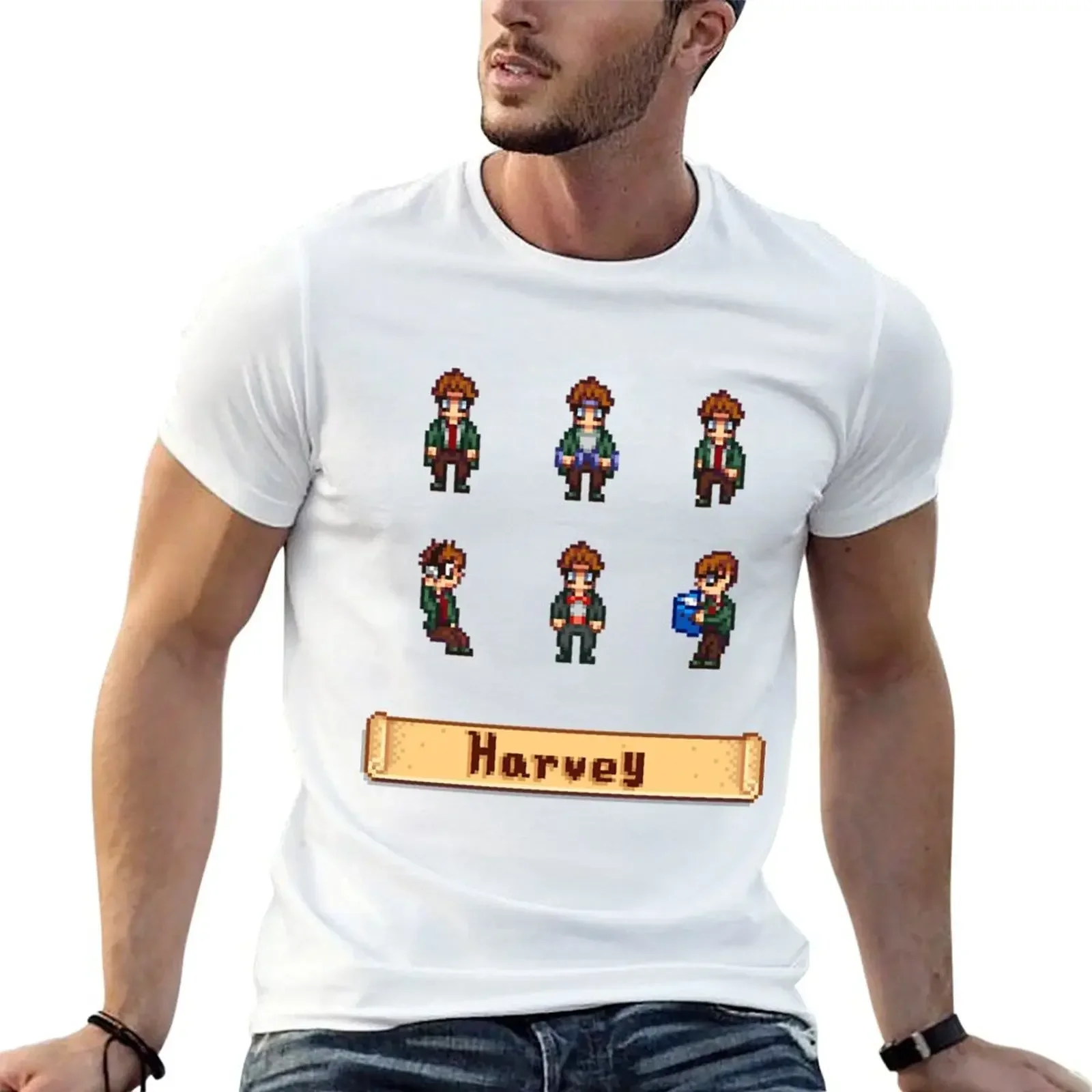Stardew Valley Sprites - футболка Harvey баскетбольные футболки с рисунком для мальчика блузка