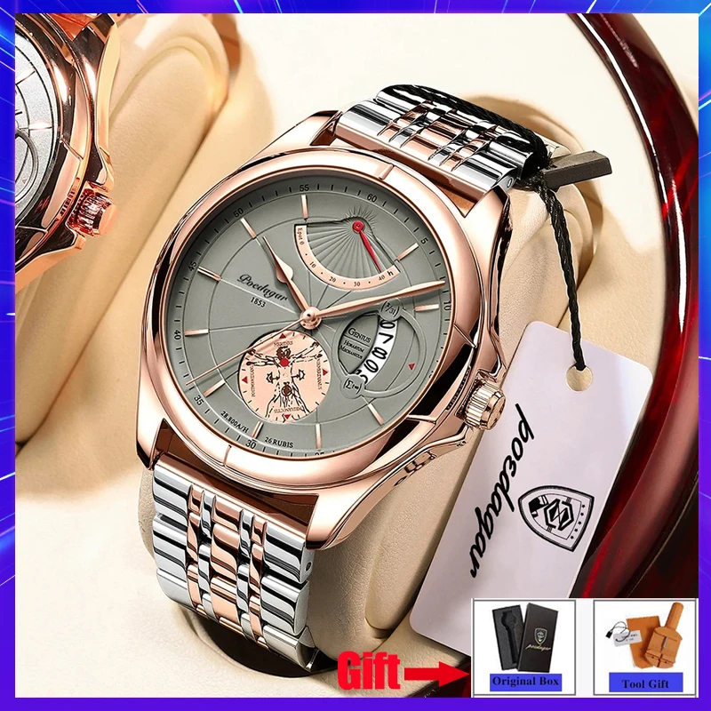 

Swiss Brand Casual Watch For Men Sport Stainless Steel Quartz Wristwatch Waterproof Luminous Calendar Relogios Masculinos Reloj