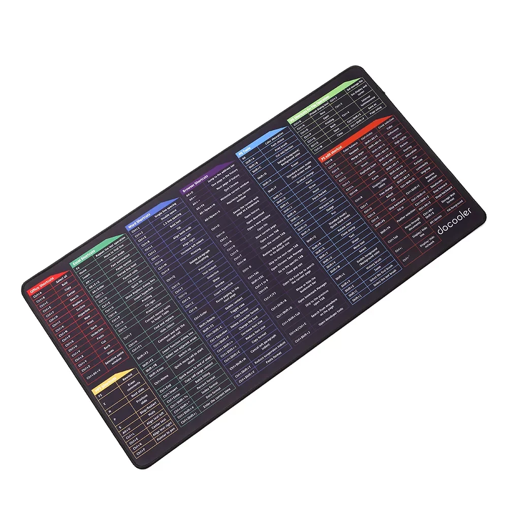 

Docooler Oversized Gaming Mouse Pad Keyboard Shortcuts Mouse Pad Computer Office Waterproof Non-slip Large Desk Pad