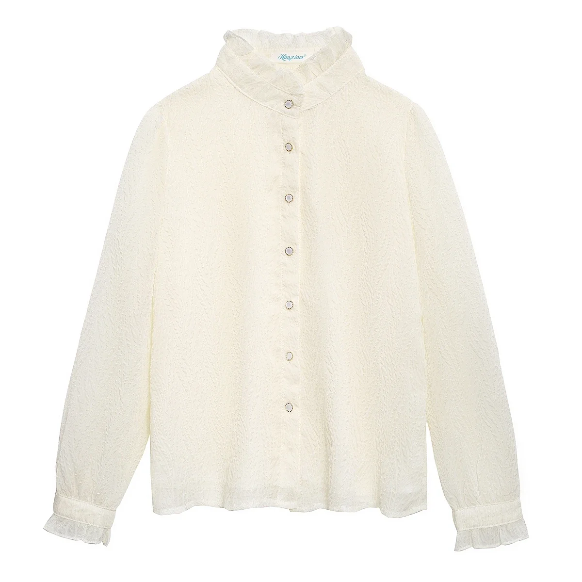 Модная абрикосовая шифоновая блузка с длинным рукавом рубашка женские топы