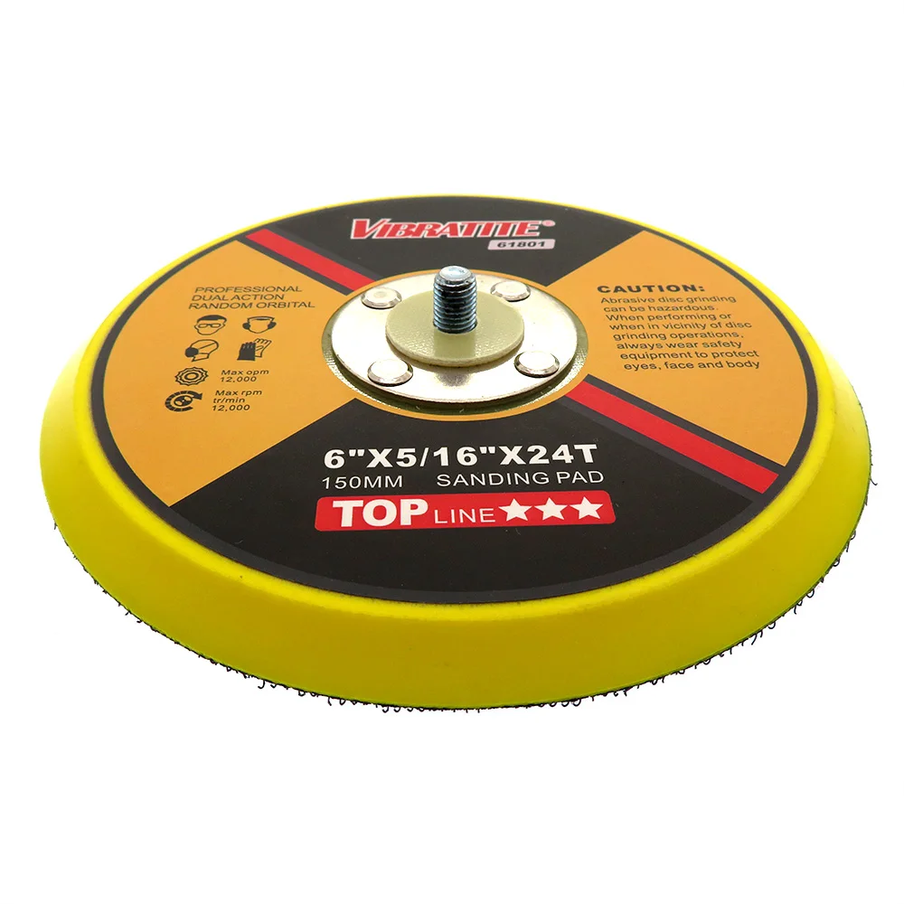 

6 Inch 150mm DA Sanding Pad Sander Backing Pad 5/16"-24 Thread Hook and Loop Power Tools Accessories