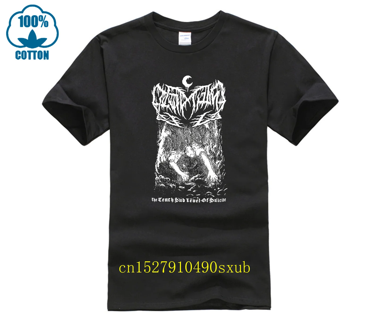 Фото Футболка Leviathan The Tenth Sub Level Of Suicide L Xasthur Twilight Wrest, новинка, крутые топы, мужская футболка с коротким рукавом №1