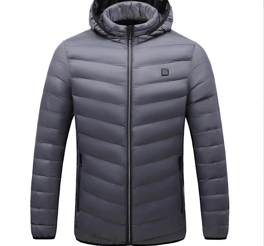 Heating clothing men's autumn and winter plus velvet thickened rechargeable smart electric heating cotton coat