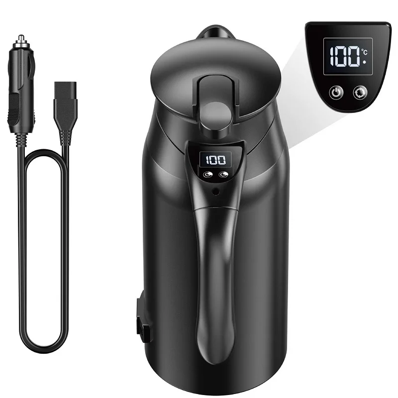 

800 мл универсальный умный автомобильный чайник с регулировкой температуры, электрический чайник для путешествий/фургона, изолированный чайник с прикуривателем 12 В/24 В