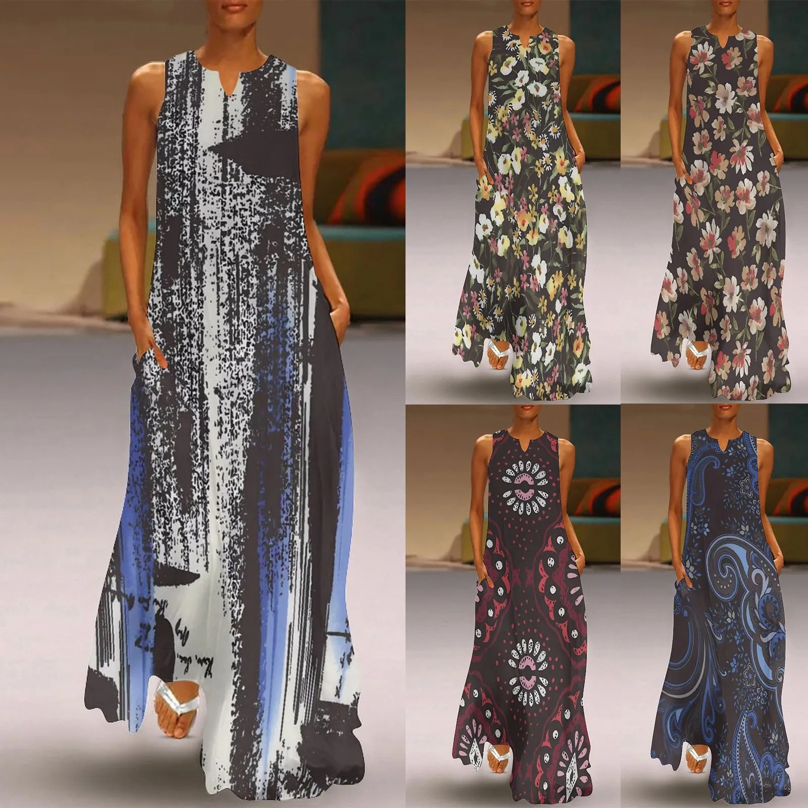 

Skater Dresses for Women under 20 Suitable Maxi Dress For Women Summer Women Suitable Loose Elegant Mid Length Dresses for Women