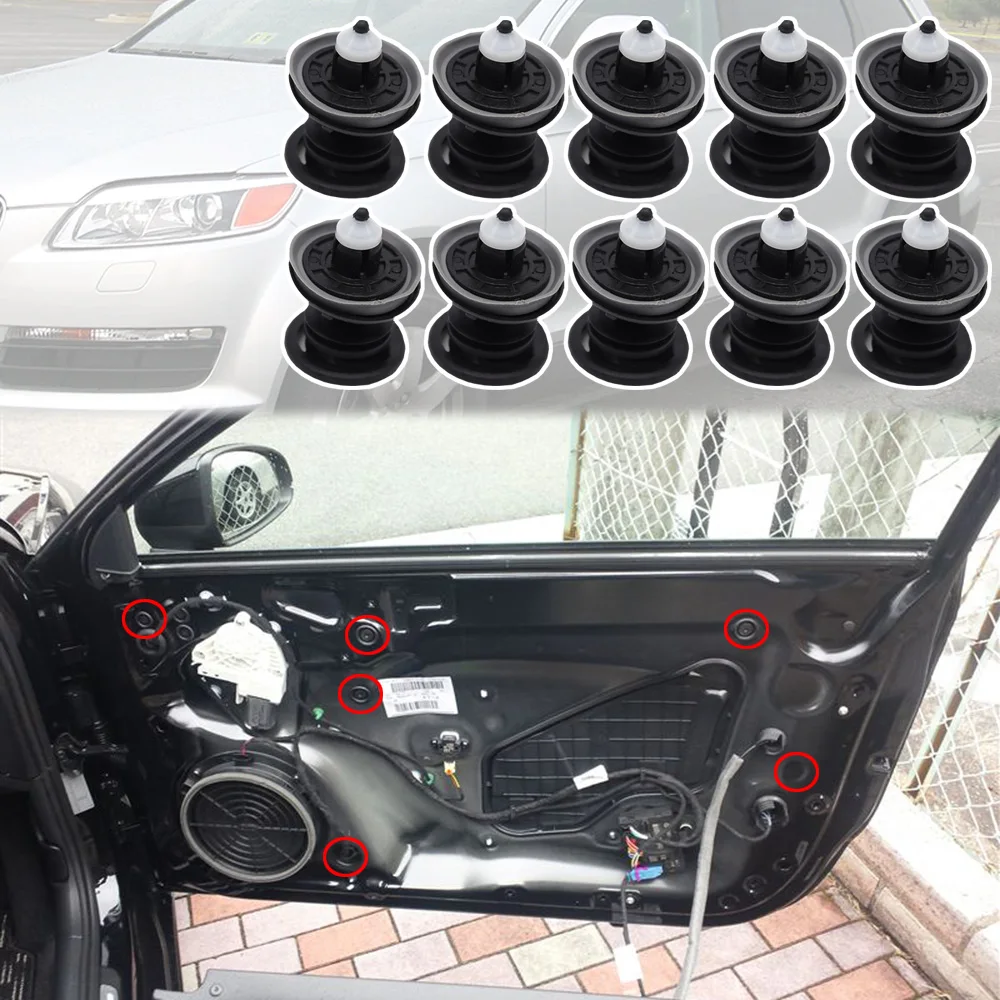 Car Door Panel Card Clips interior Fastener Fixing Trim Rivets Accessories For Audi Q7 4L 2006 2007 2008 2009 2010 2011 - 2015