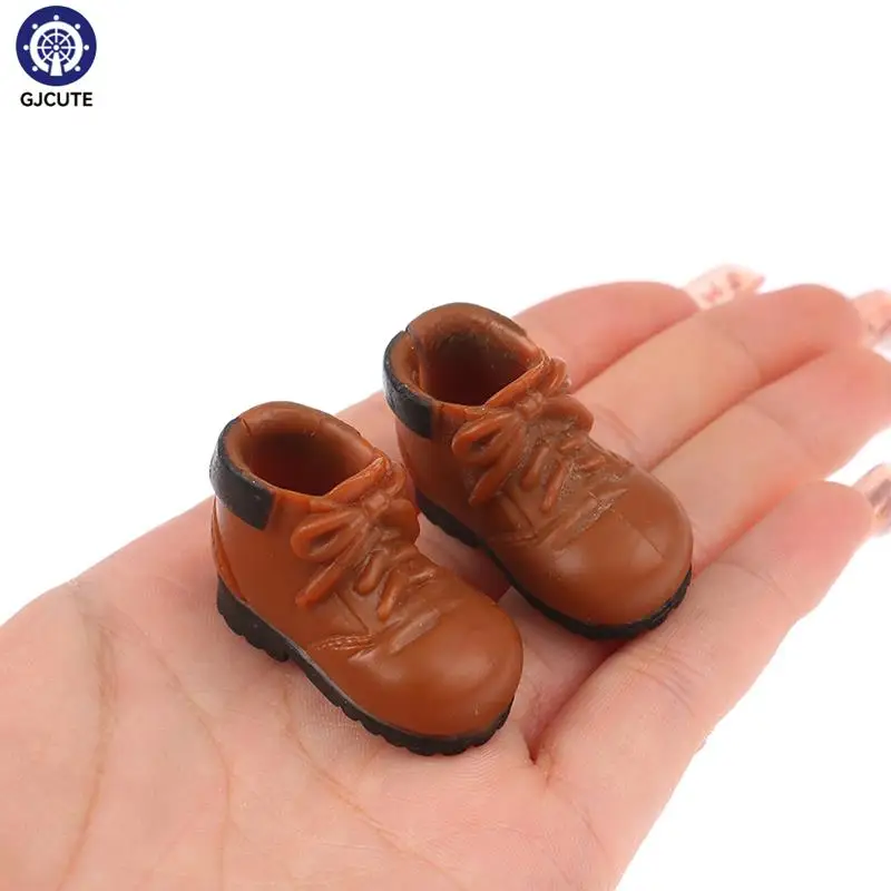 

1 пара 1/6 обувь для куклы мини Ботинки Martin 3,5 см повседневная обувь с большой головой для куклы BJD модные ботинки принца «сделай сам» Аксессуа...