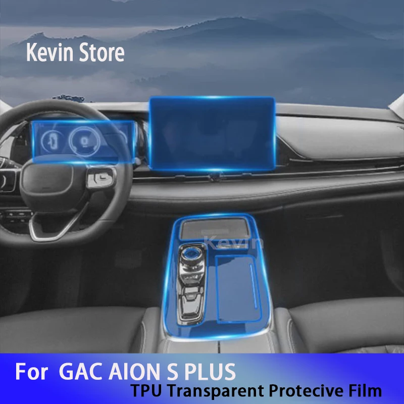 

For GAC AION S PLUS（2021-2023） Car Interior Center Console Transparent TPU Protective Film Anti-scratc Accessories