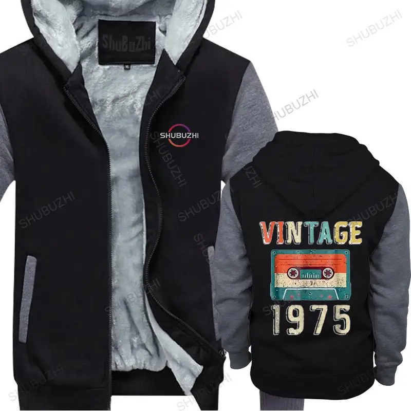 

47Rd Birthday Gift Vintage 1975 47 Years Old Mixtape Design thick hoodie Men'S High Quality male black sweatshirt cotton tops