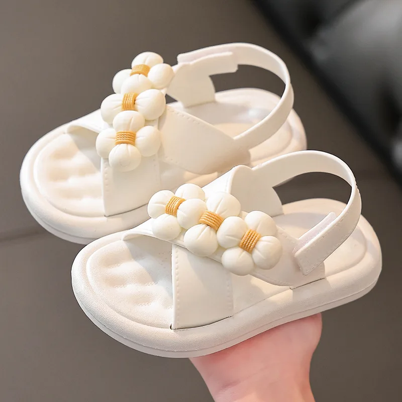 

Princess Girl Shoes Girl Sandals Flowers Kids Shoes Slippers Sandalias Pink Children Student Footwear Flats Casual Shoes 2023